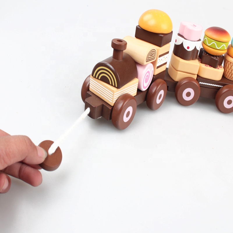 Wooden Cake Train Toys