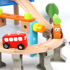 children wooden model car track toy 