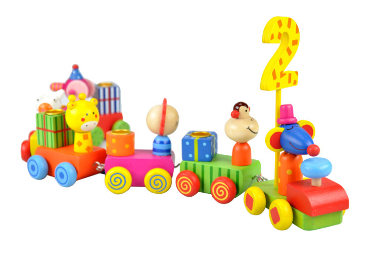Birthday candle train toy for children