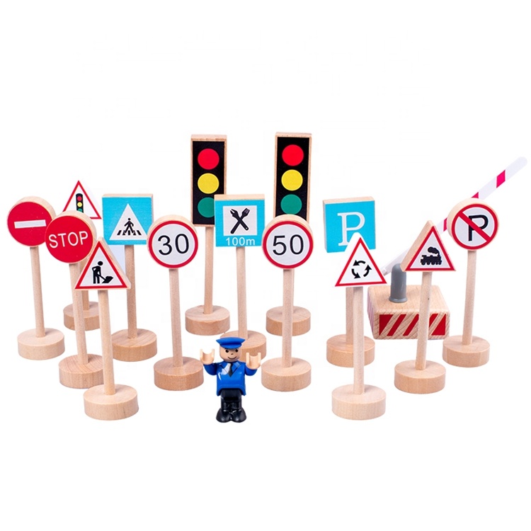 Wooden Road Traffic Signs Toy 