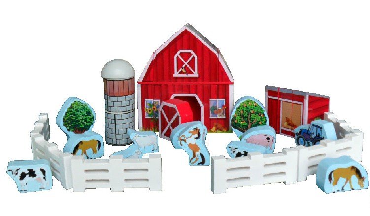 Wooden Kids Farm Toys