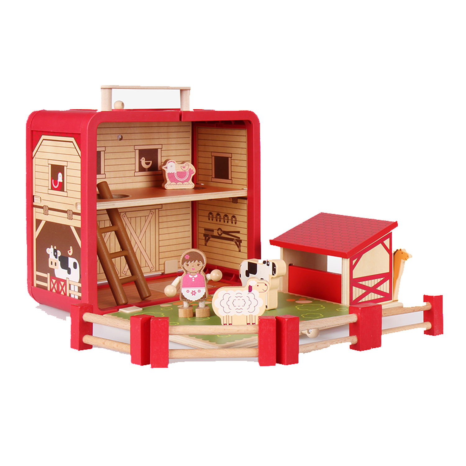 wooden magnetic farm toys 