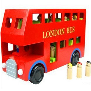 Wooden Vehicle Toys, Wooden Bus Toys for Kids
