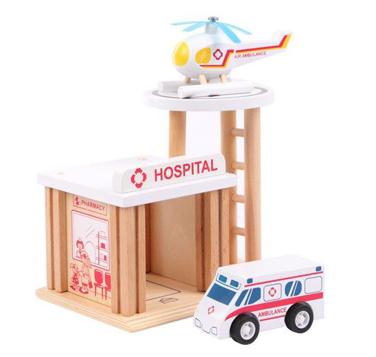 Wooden Fire Station Toy 