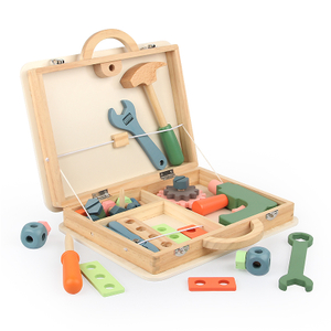 Children Role Play Garden Tool Simulation Kids Wooden Tool Box Toy