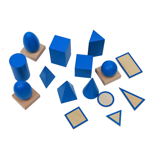 Wooden Montessori materials Geometric Solids Toys 