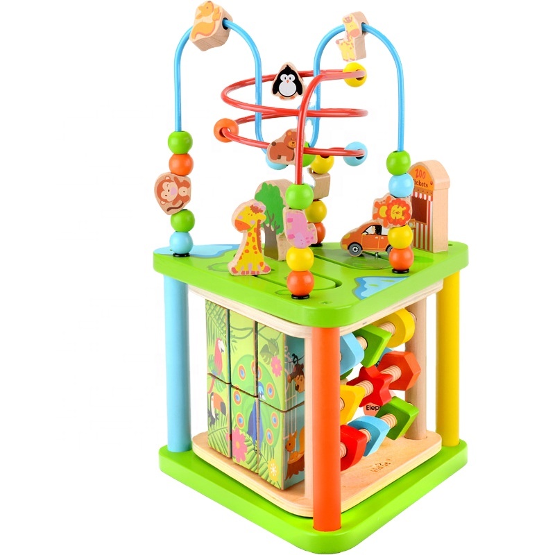 Wooden Activity Cube Baby Toys