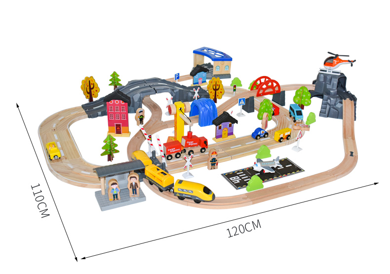 children wooden model car track toy 