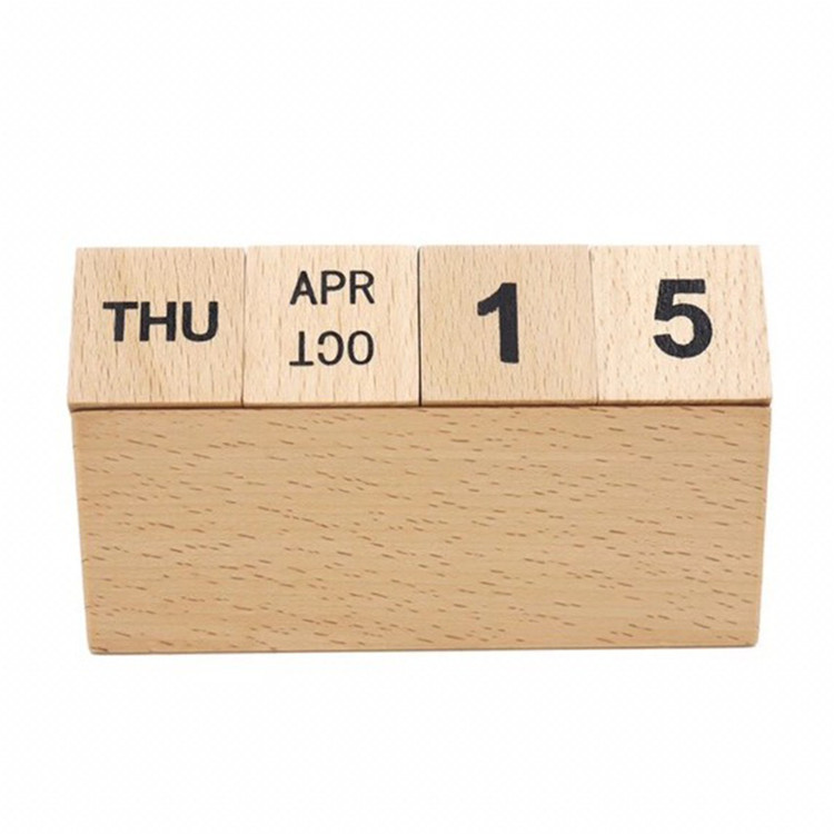 Wooden Desk Blocks Calendar