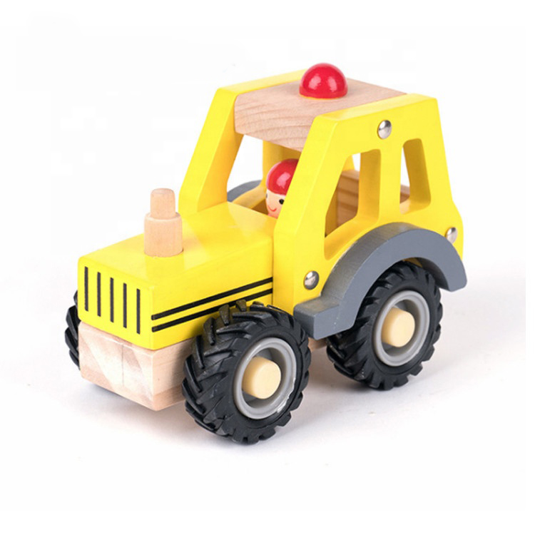 Kids Mini Wooden Tractor Toy